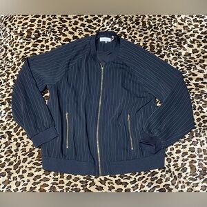 EUC Vintage Calvin Klein Zip Up Stripe Light Jacket Coat y2K Viral Bomber